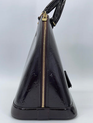 Louis Vuitton Dark Green Monogram Vernis Leather Alma GM Bag at
