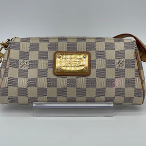 Louis Vuitton, Bags, 0 Authentic Louis Vuitton Damier Eva Chain Clutch  Handbag W Shoulder Strap