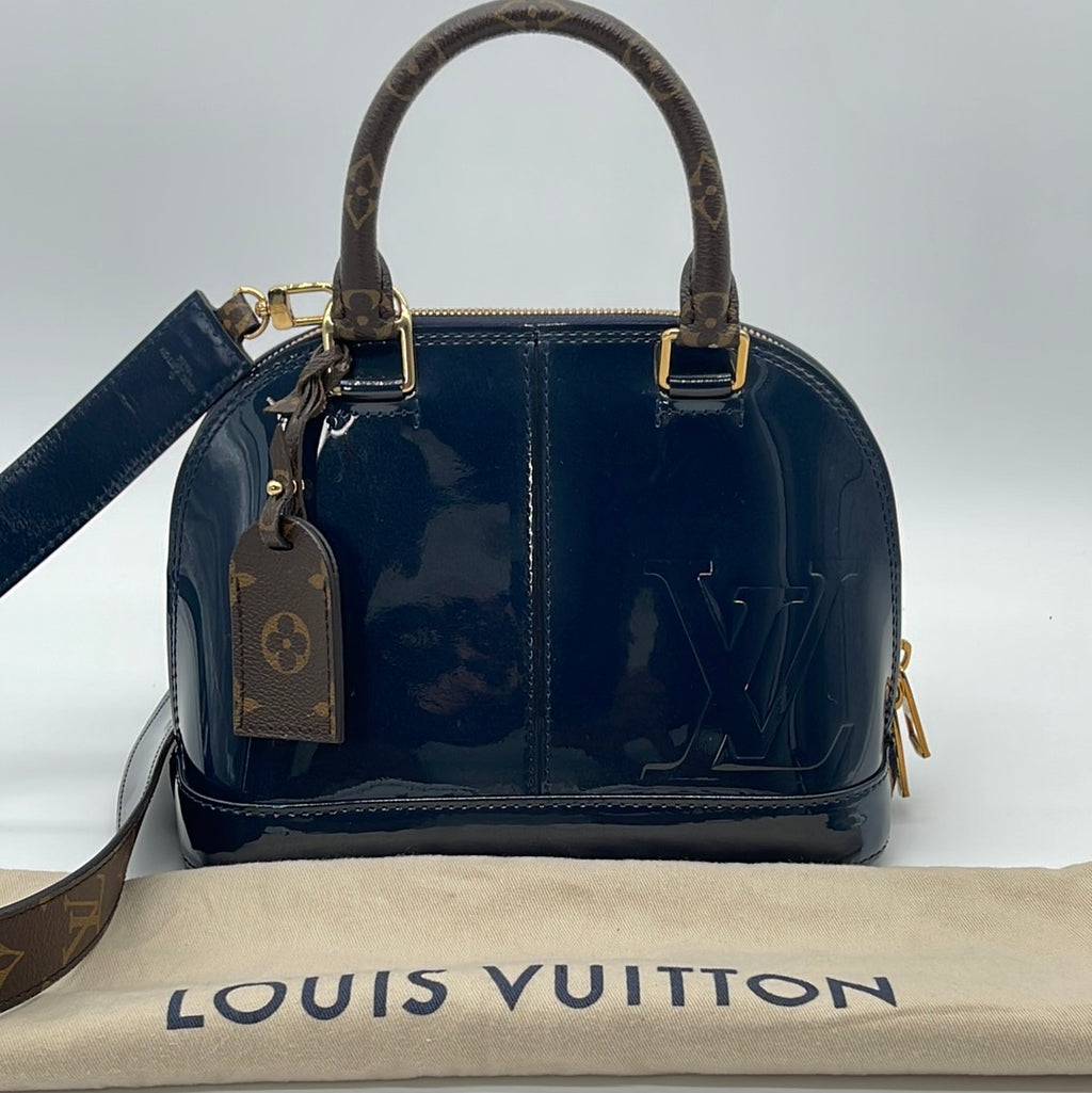 PRELOVED Louis Vuitton Blue Vernis Alma BB with Monogram Crossbody Bag SN1168 062823