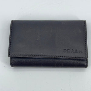 Preloved PRADA Black Leather 6 Ring Key Case QYCB9TQ 042823