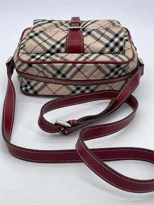 Leather crossbody bag Burberry Burgundy in Leather - 34679182