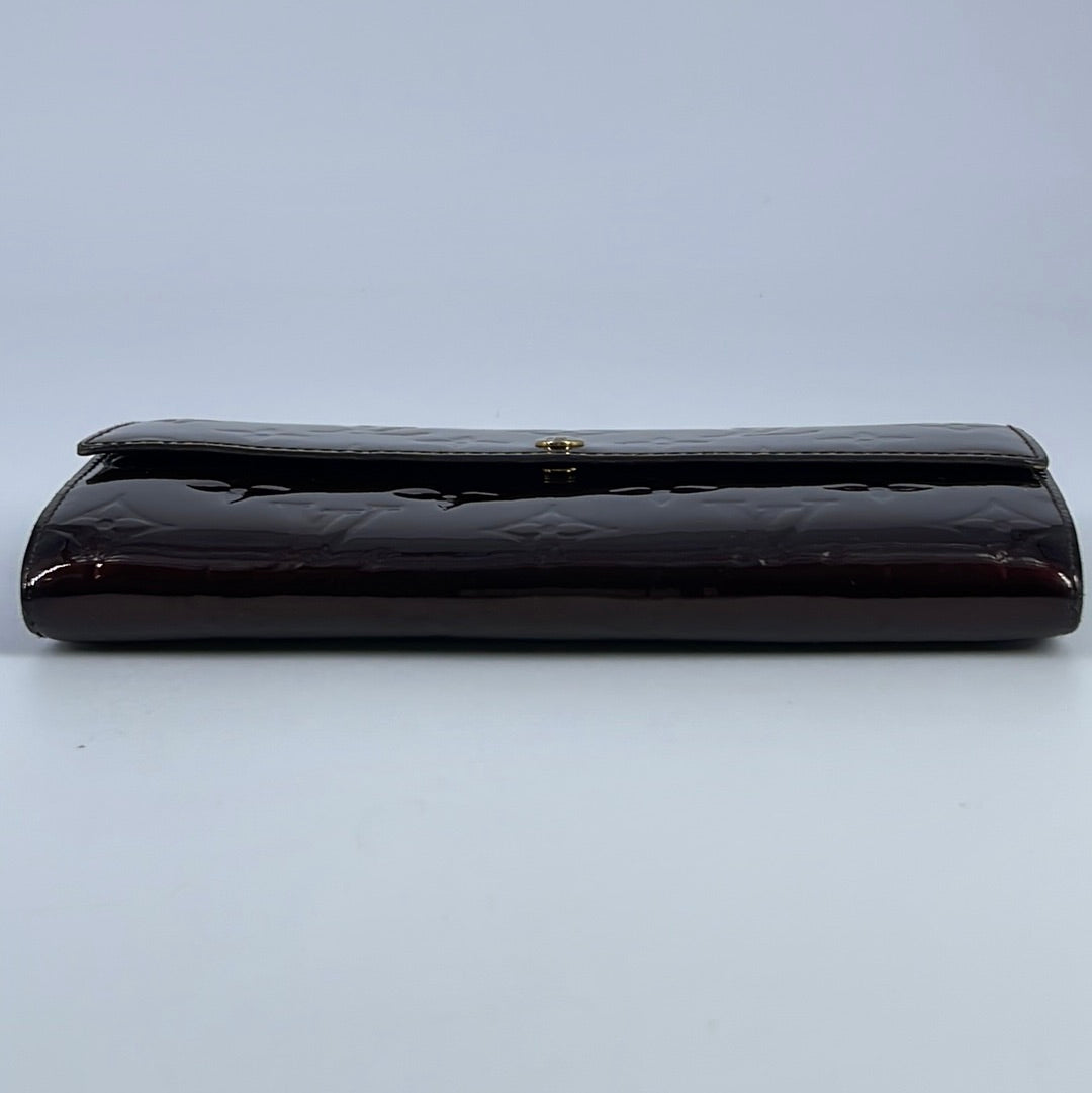 Louis Vuitton Vernis Patent Leather Sarah Wallet Burgundy