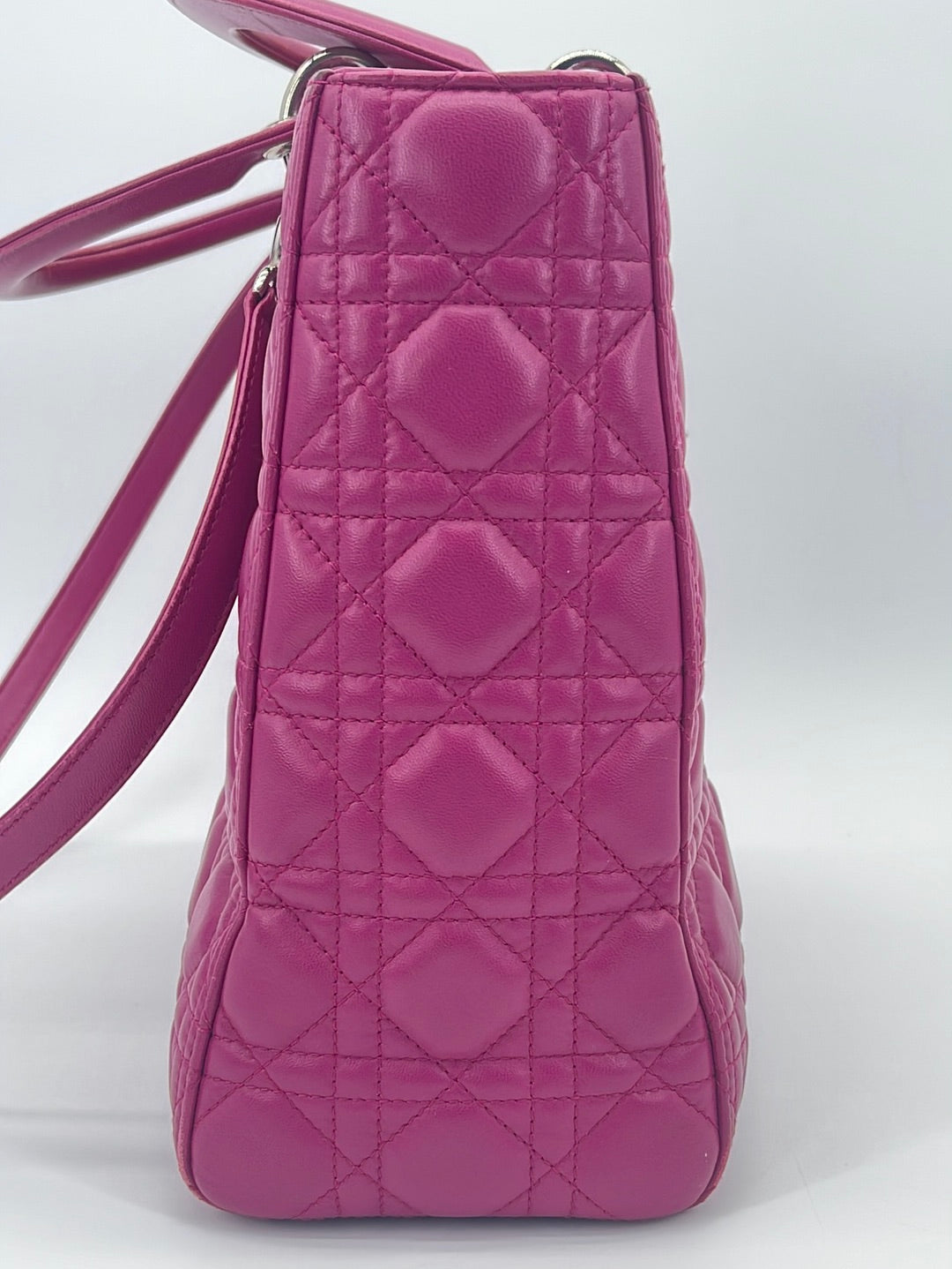 Christian Dior Vintage Lady Dior Handbag Cannage Quilt Denim Large at  1stDibs