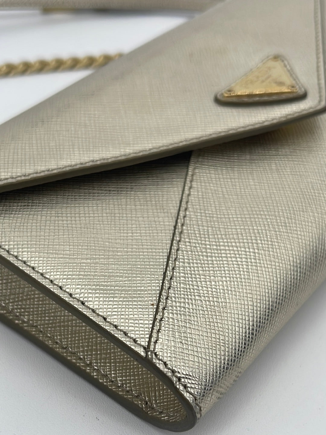 Prada Small Saffiano Leather Wallet Cannella Gold Lettering