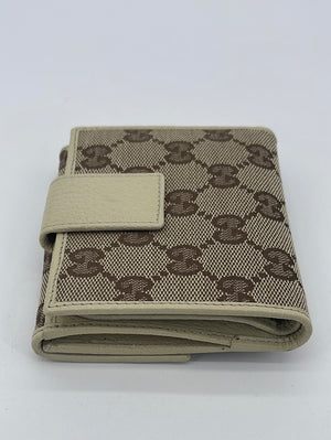 Gucci Beige Canvas & Leather Wallet