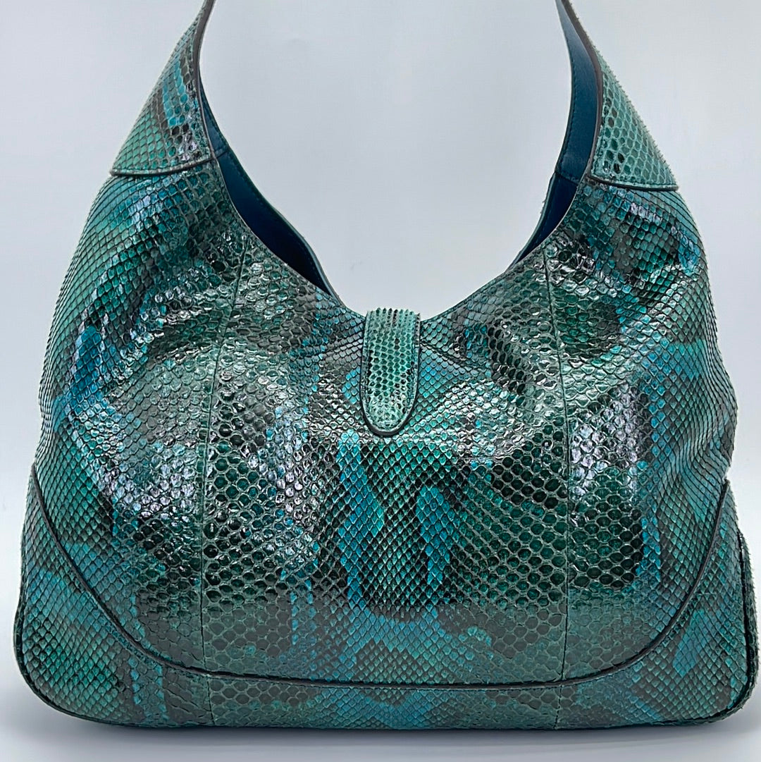 Green Snakeskin Crossbody Bag Emerald Python Leather Bag 