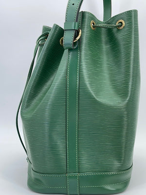 Louis Vuitton Epi Leather Noe Green Drawstring Bucket Vintage