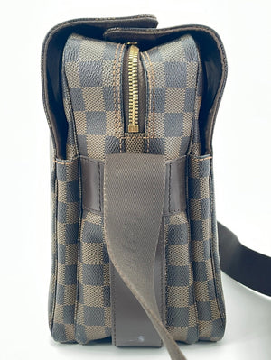 Louis Vuitton Unisex Messenger Bag Damier Ebene Canvas Leather