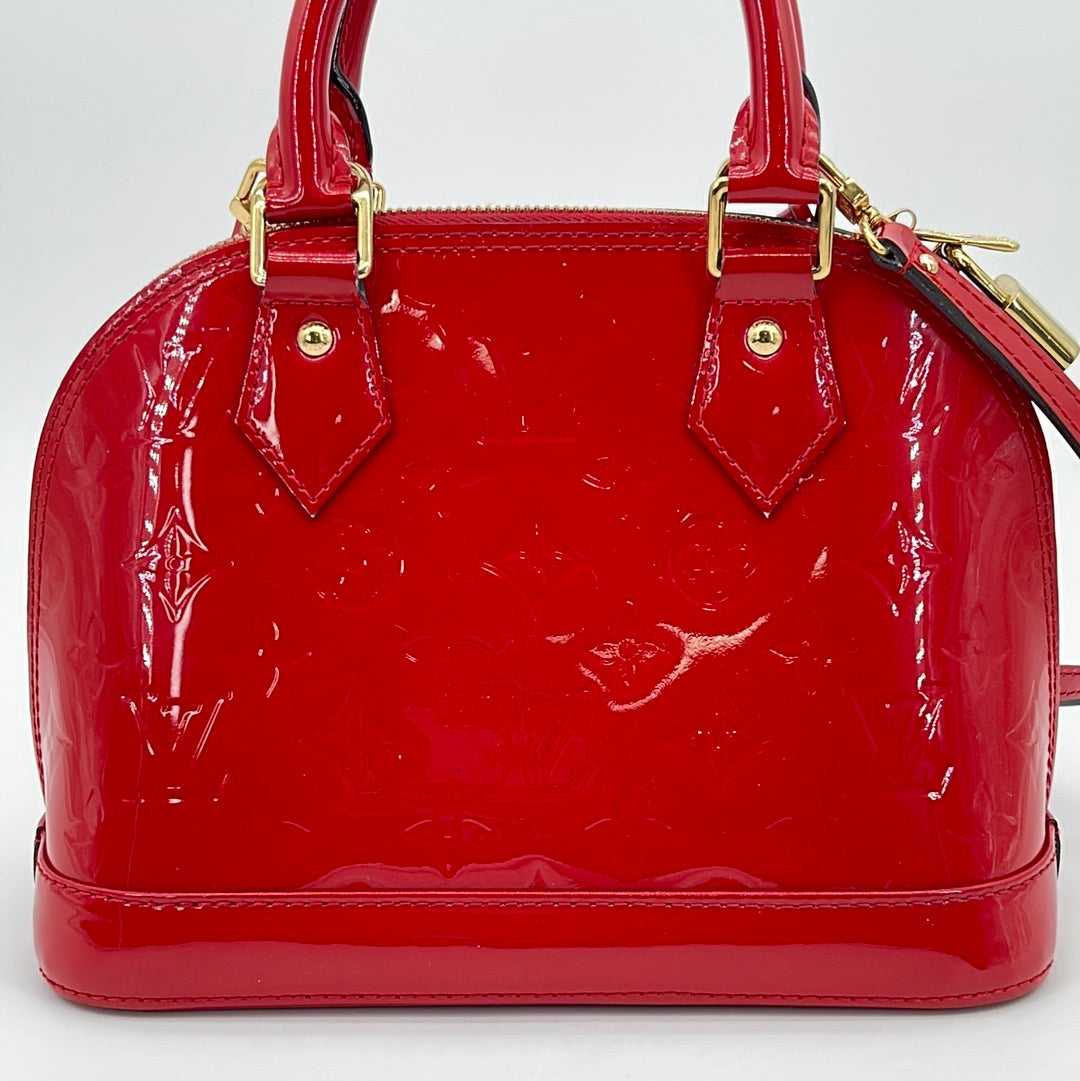 Louis Vuitton Red Monogram Vernis Leather Alma Bb