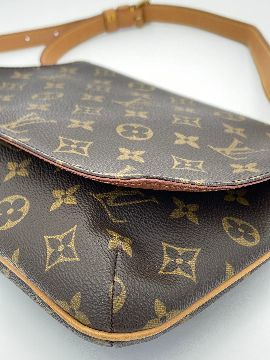 Used Louis Vuitton Sl0071/String Leather Cracked/Musette Brw/Pvc