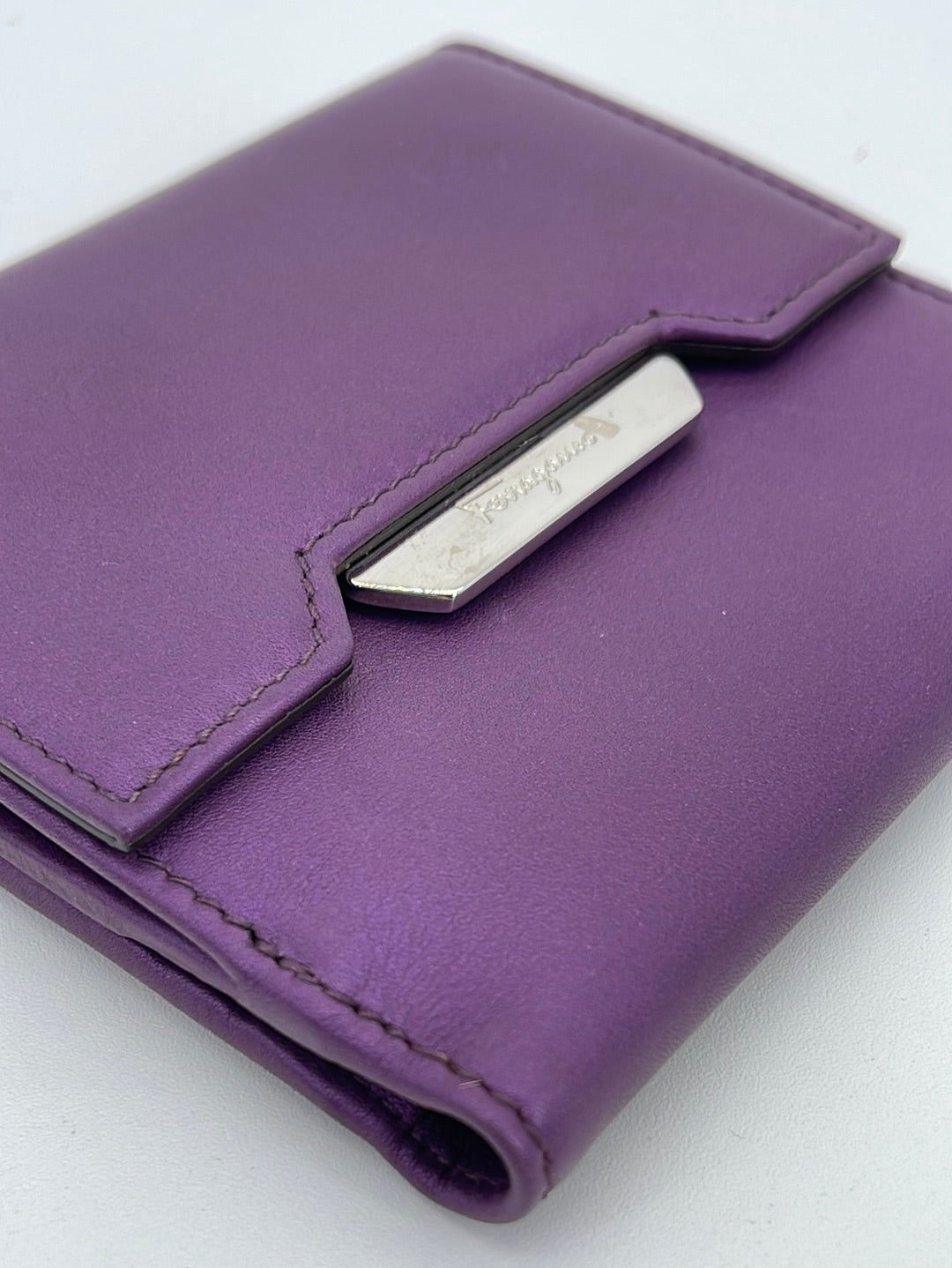 Ferragamo Classic Leather Bifold Wallet in Purple for Men