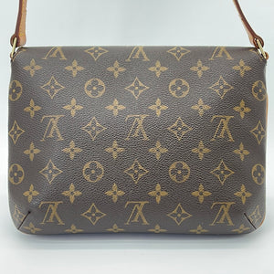 Louis Vuitton Musette Tango Handbag Monogram Canvas Brown