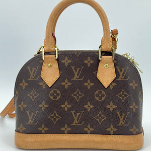 Pre Loved Louis Vuitton Monogram Canvas Alma Handbag with Leather