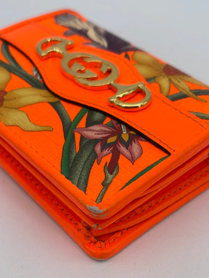 Preloved Gucci Orange Flora Horsebit Bifold Wallet 5363530959