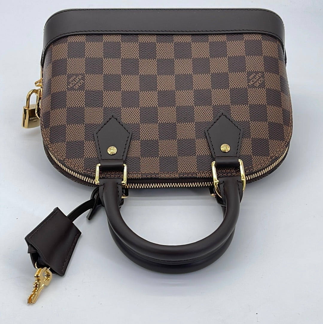 PRELOVED Louis Vuitton Alma BB Damier Ebene Handbag with Crossbody Strap  AA4146 011923