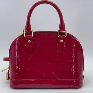 Preloved Louis Vuitton Red Vernis Leather Alma BB Handbag MI0135