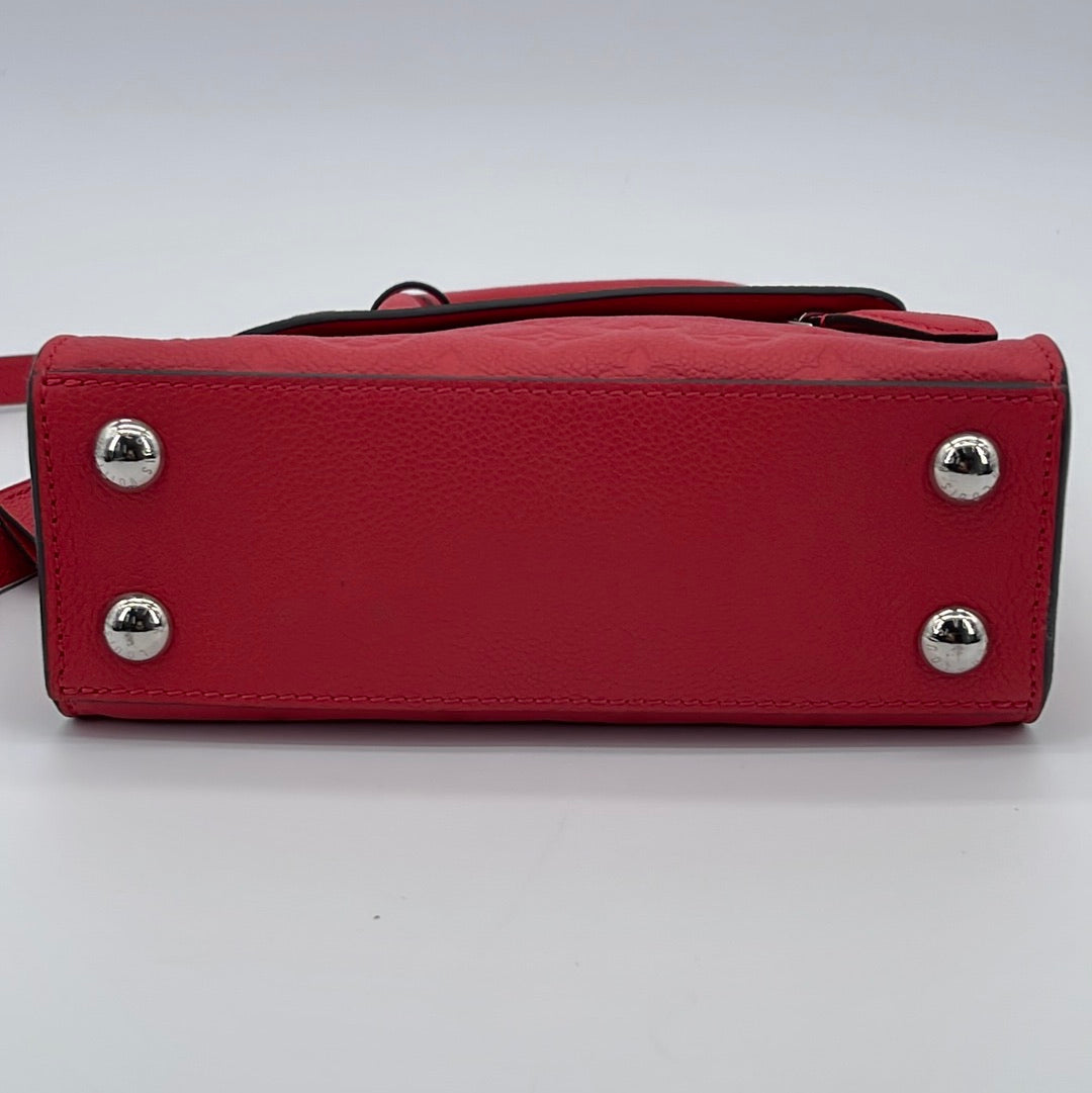 Louis Vuitton Pont Neuf Handbag Monogram Empreinte Leather Mini Red 1926231