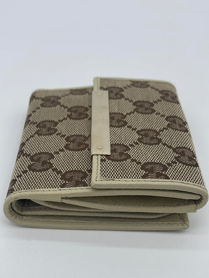 Gucci Vintage Beige GG Canvas Compact Wallet, Best Price and Reviews