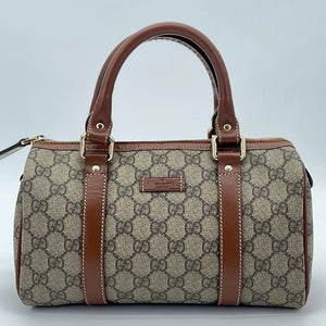 Gucci Vintage GG Plus Boston Bag - Brown Handle Bags, Handbags