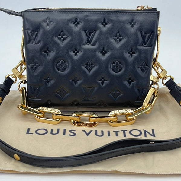 Preloved Louis Vuitton Black Lambskin Monogram Coussin PM WVC86BG 0524 –  KimmieBBags LLC