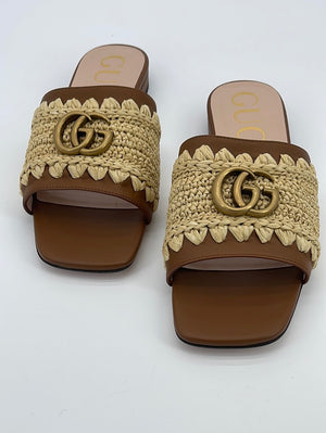 Tan on sale gucci slides