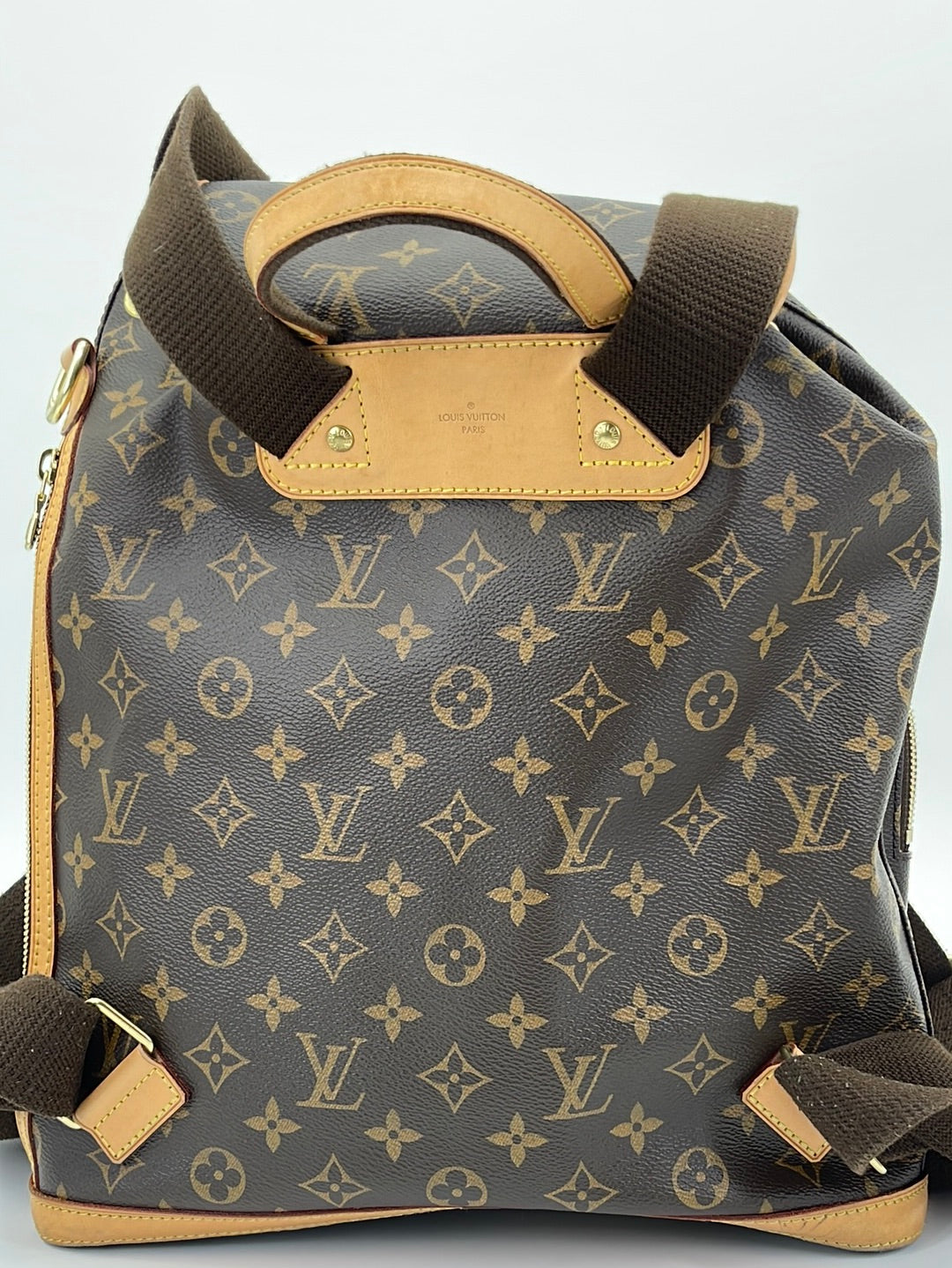 Louis vuitton presbyopic leather polyester mongram canvas backpack