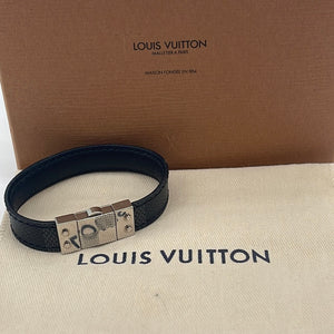 LOUIS VUITTON Mens Damier Graphite Sign It Bracelet 1220578