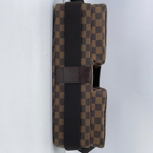 Louis Vuitton Damier Ebene monogram Brown Leather ref.384141