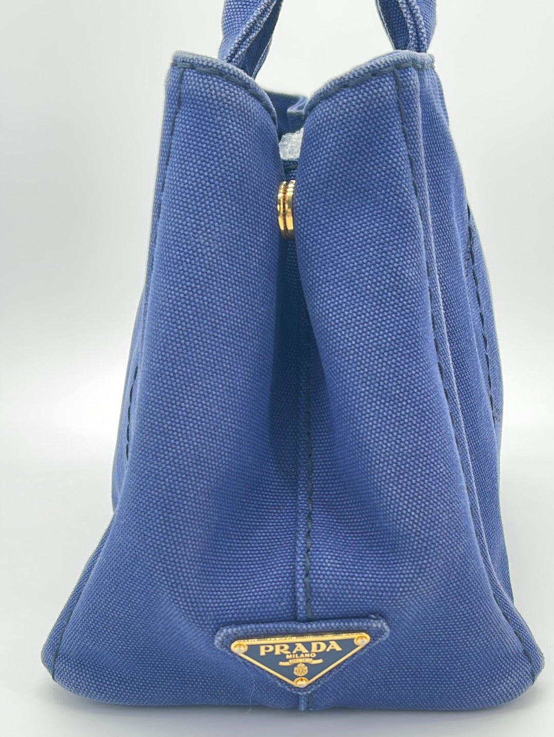 Prada Fur Canapa Tote Bag BN2182 Blue Denim ref.971580 - Joli Closet