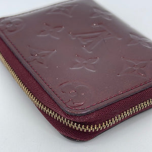 Preloved Louis Vuitton Burgundy Vernis Monogram Mini Zippy Wallet