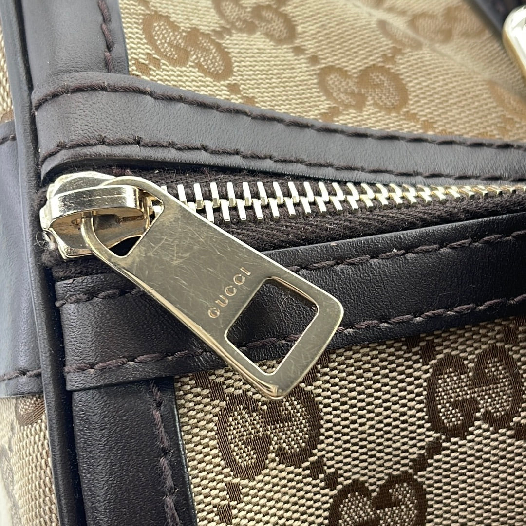 Gucci Top Handle Stripe GG Monogram Boston Bowler Speedy Bag – Mint Market