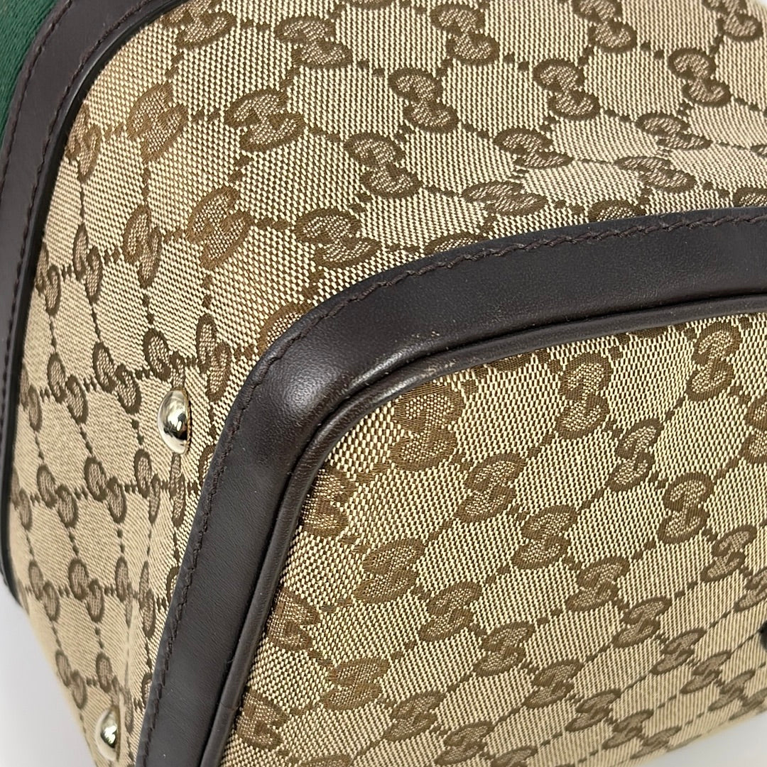 Gucci Handbag Boston Bag Business Sherry Line GG Canvas Beige