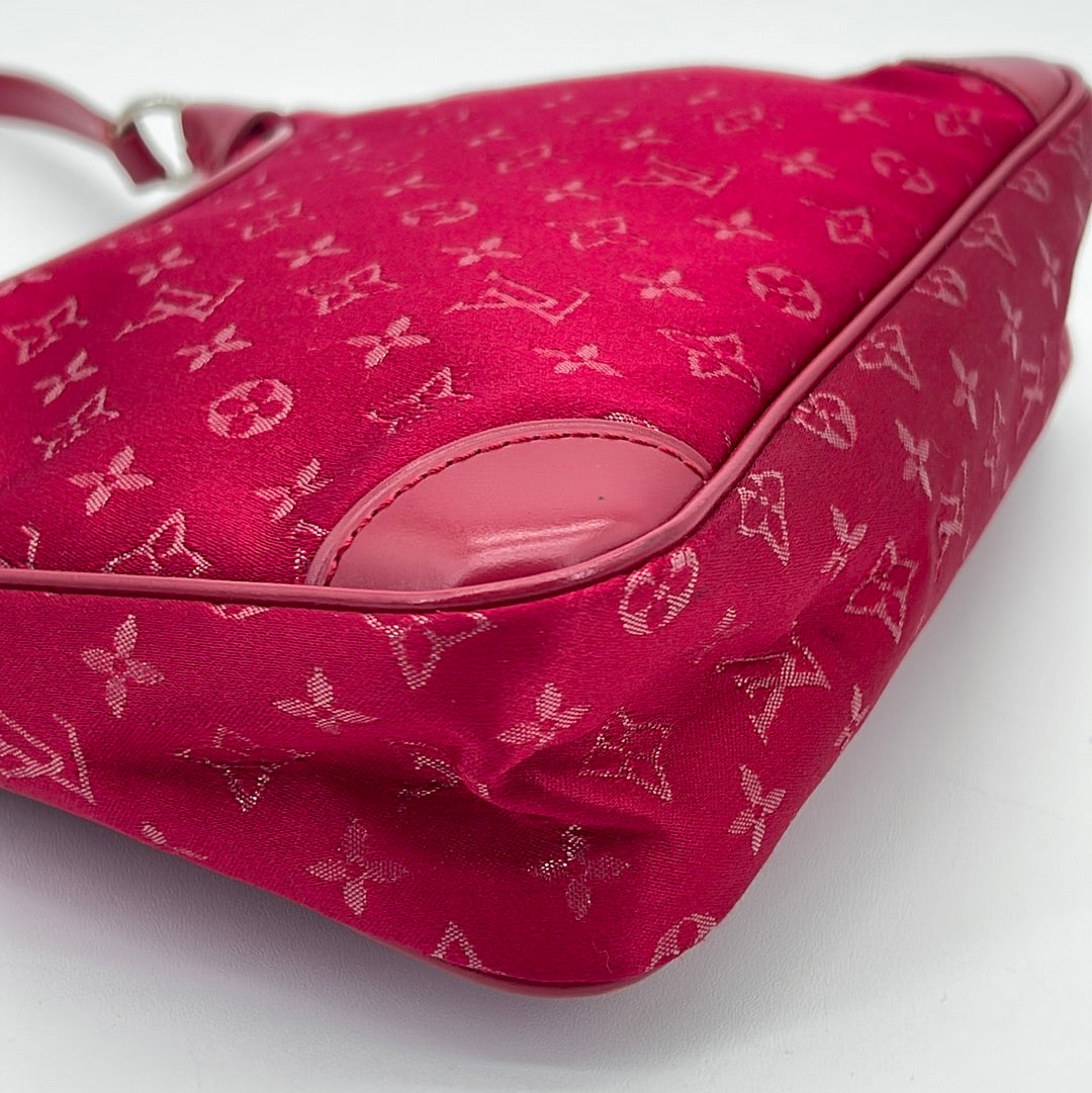 Preloved Louis Vuitton Silk Rouge Monogram Satin Little Boulogne