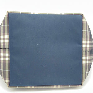 Authentic BURBERRY BLUE LABEL Check Shoulder Bag Canvas Leather Beige