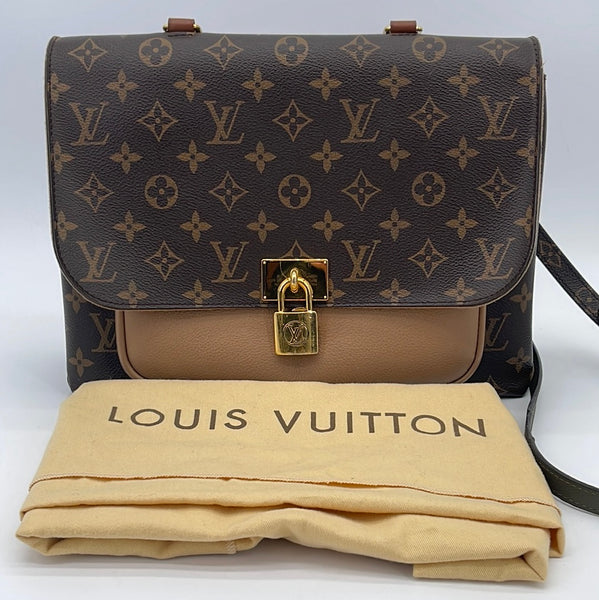 Louis+Vuitton+Marignan+Shoulder+Bag+Black%2FBrown+Canvas%2FLeather