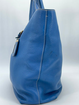 Prada 2000s Suede Blue Tote Bag · INTO