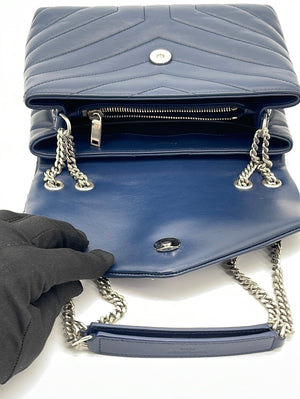 Saint Laurent Medium Loulou Quilted Shoulder Bag - Blue