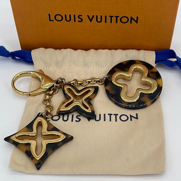 Louis Vuitton Tortoise Resin Insolence Monogram Bag Charm Gold