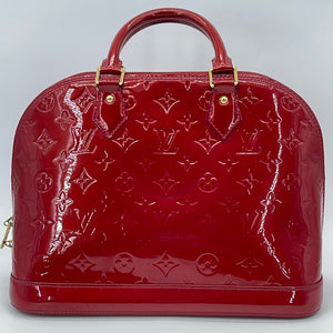 Red Louis Vuitton Monogram Vernis Alma BB Satchel