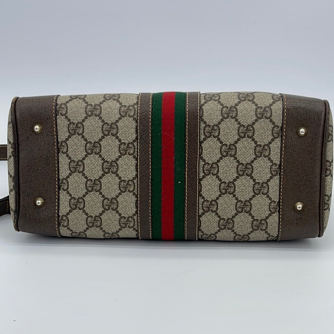 Gucci Ophidia GG Monogram Leather and Canvas Yellow Brown Shoulder Bag -  Chronostore