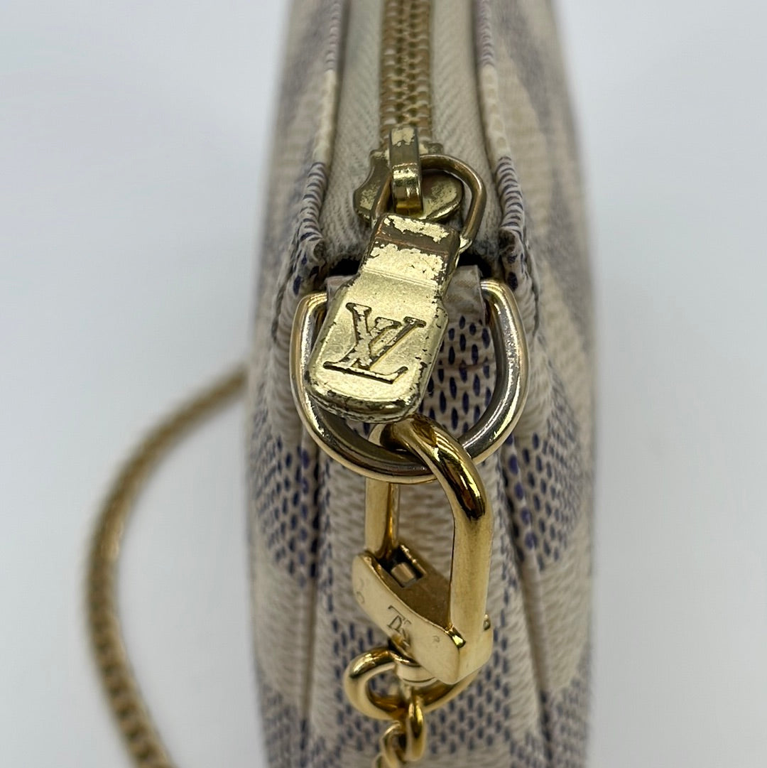 Used Louis Vuitton Mini Pochette Accessoir Damier Ebene/Pvc/Brw/N58009/Sf0153  Ba