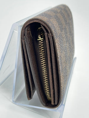 Louis Vuitton Damier Ebene Canvas Tri Fold Wallet