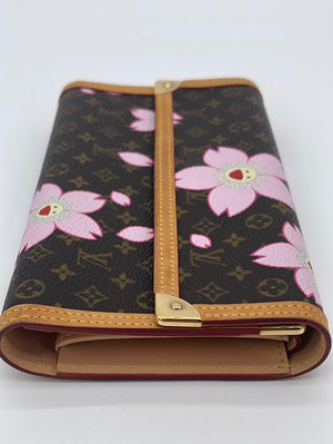 LOUIS VUITTON Monogram Cherry Blossom Porte Tresor International Wallet  Pink 639799