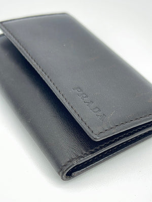 Used prada leather cardholder