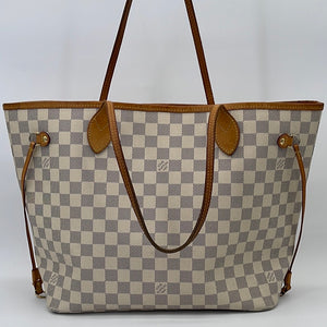 Preloved Louis Vuitton Damier Azur Neverfull MM Tote Bag with Pink Int –  KimmieBBags LLC