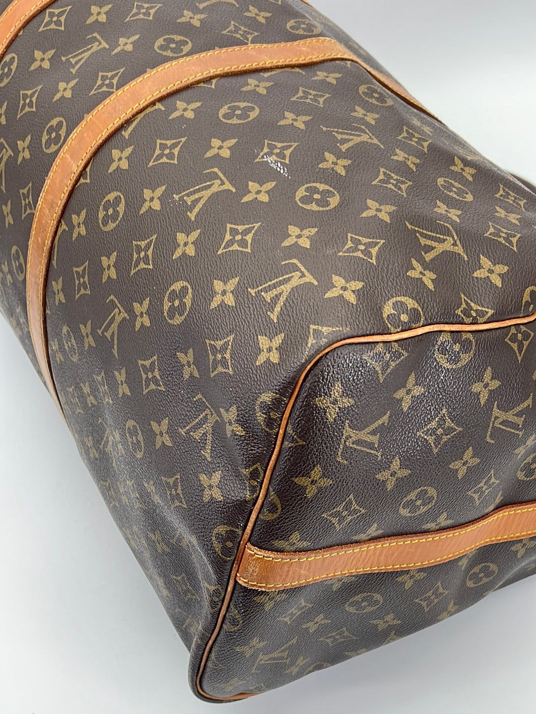 Louis Vuitton Large Monogram Keepall 55 Boston Duffle Bag 36lz420s For Sale  at 1stDibs