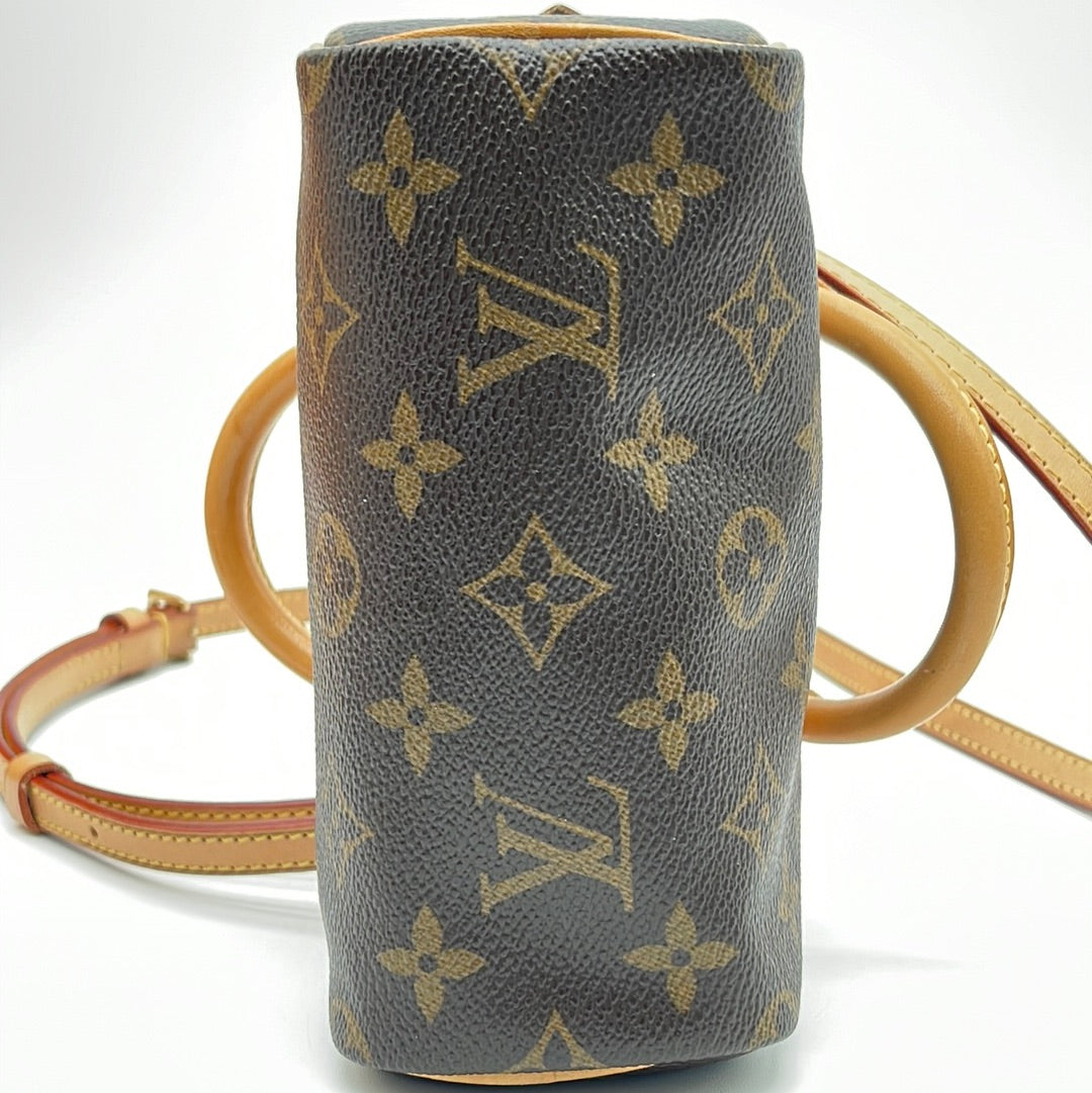 Louis Vuitton Bandoulière Speedy Rare with Strap Mini Nano Two Way Shoulder  Brown Monogram Canvas Cross Body Bag