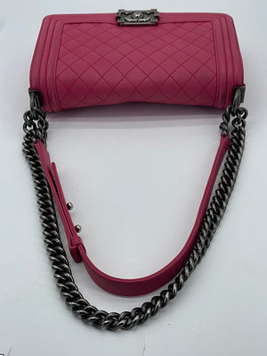 Chanel Pink Quilted Leather Large Boy Flap Bag Chanel