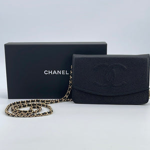 Chanel Timeless Caviar Leather Wallet on Chain