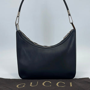Vintage Gucci Shoulder Bag Black Leather